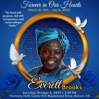 Memorial Funeral Announcement Flyer, Funeral Wpis na Instagrama template