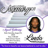 Memorial Funeral Announcement Flyer, Funeral Instagram Post template