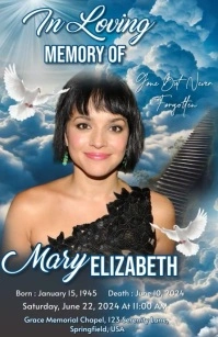 Memorial Funeral Announcement Flyer, Funeral Tablóide template