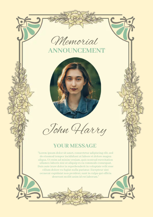 Funeral Header memorial funeral Template | PosterMyWall
