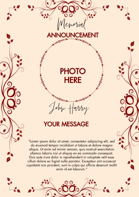 Funeral Header memorial funeral Template | PosterMyWall
