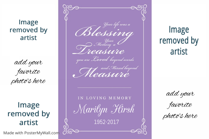 Memorial Funeral service family death photo collage poster Template