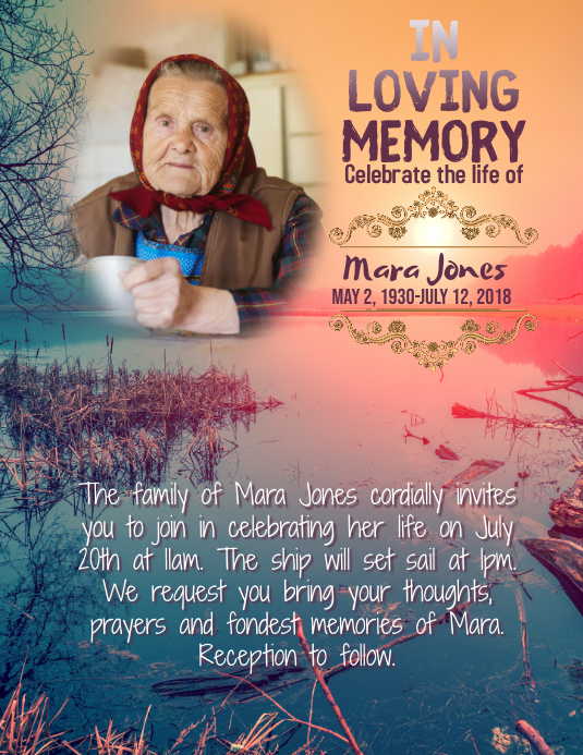memorial in loving memory flyer Template PosterMyWall