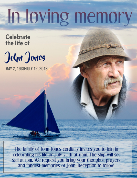 Copy of memorial in loving memory flyer PosterMyWall