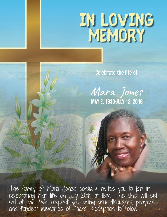 Memorial In Loving Memory Flyer Template Postermywall
