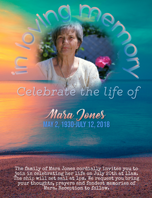 memorial in loving memory flyer Template PosterMyWall