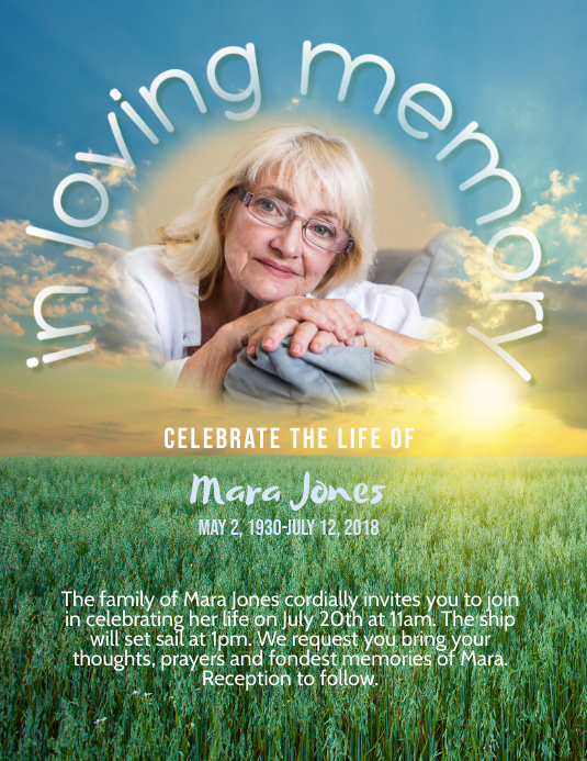 memorial in loving memory flyer Template PosterMyWall