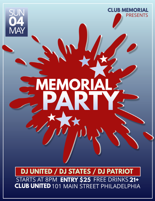 Memorial Party Template | PosterMyWall