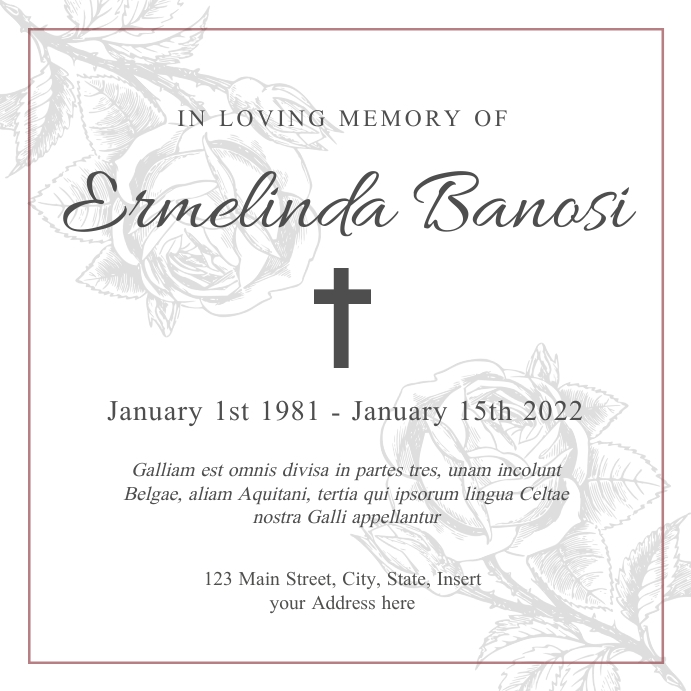 Funeral Header memorial services funeral banner template | PosterMyWall