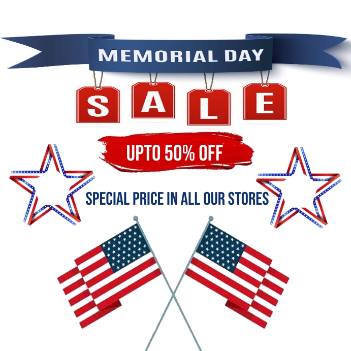 memoriL day sale poster template