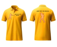 Men's collar T-shirt yellow mockup template Large Rectangle
