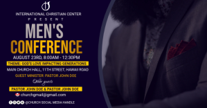 Purple Church Men's Conference Facebook Shared Image Template