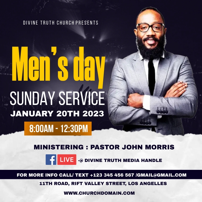 men's day sunday Instagram 帖子 template