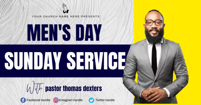 Men's day Sunday service Facebook Shared Image template