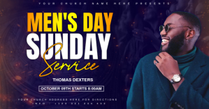 Men's Day Sunday service Facebook Shared Image template