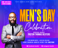 Men's Day Sunday service flyer Medium Rectangle template