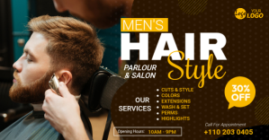 Men's Hair Salon Template Imagem partilhada do Facebook
