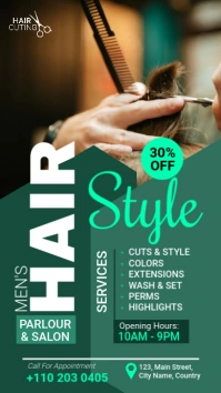 Men's Hair Salon Template Instagram Story