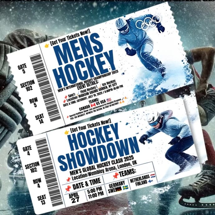 Men's Hockey & Hockey Showdown Instagram 帖子 template