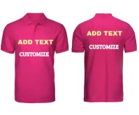 Men's pink polo with collar mockup template Persegi Panjang Sedang