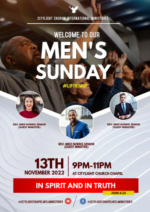 men's sunday flyer template A3