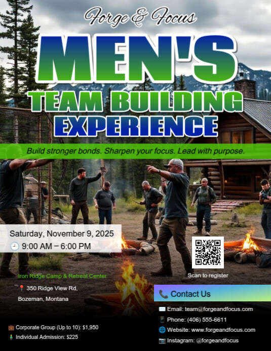 Men's team building event Flyer (US Letter) template
