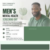 Men’s Mental Health Screening Awareness Social Media Template Post Instagram