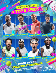 Blu Tennis Tournament Volantino Template