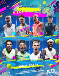 Men’s Tennis Top 8 Seeds Flyer Template Volantino (US Letter)