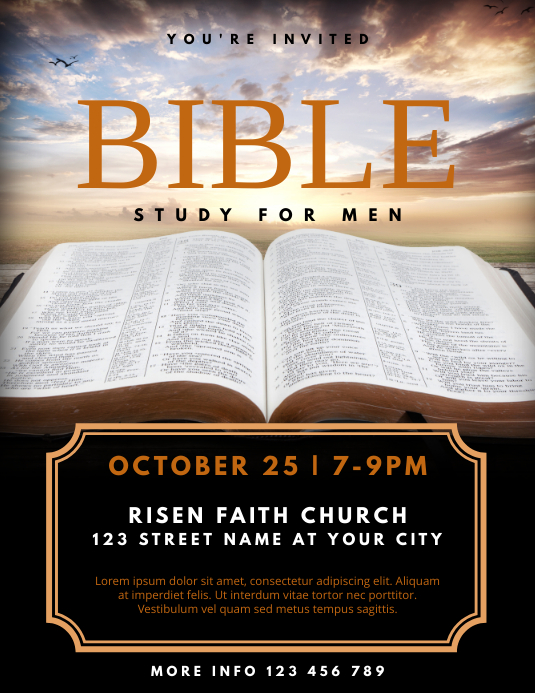 Copy of Men's Bible Study Church Flyer PosterMyWall