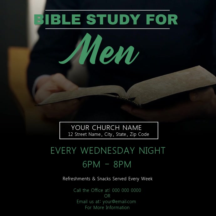Men s Bible Study Church Template PosterMyWall