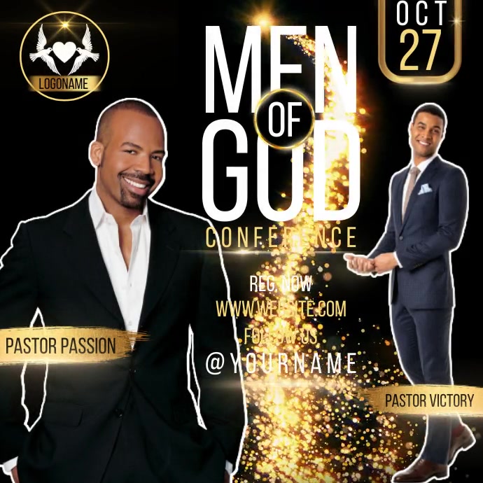 MEN'S CONFERENCE CHURCH EVENT DESIGN TEMPLATE | PosterMyWall