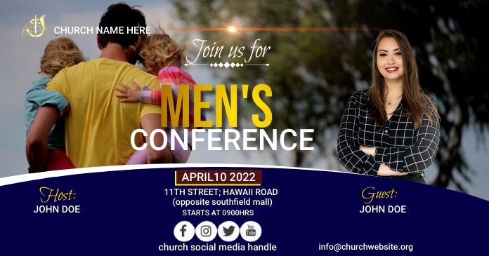 men's conference Obraz udostępniany na Facebooku template