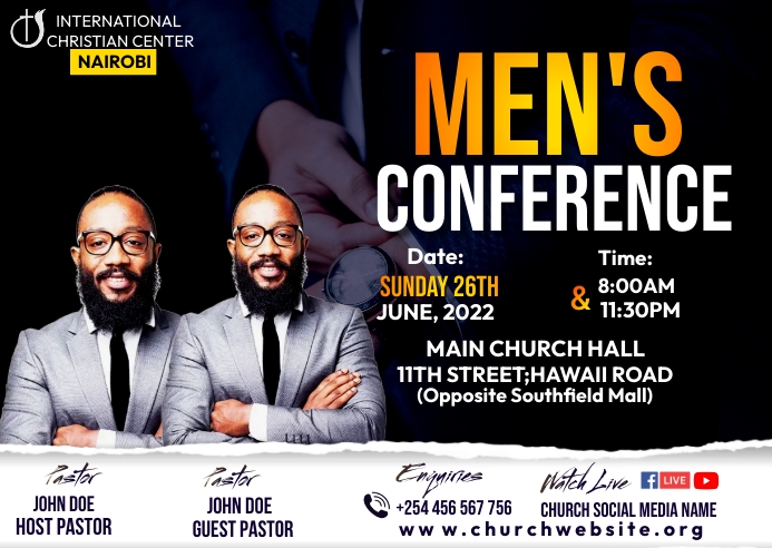men's conference Postcard template