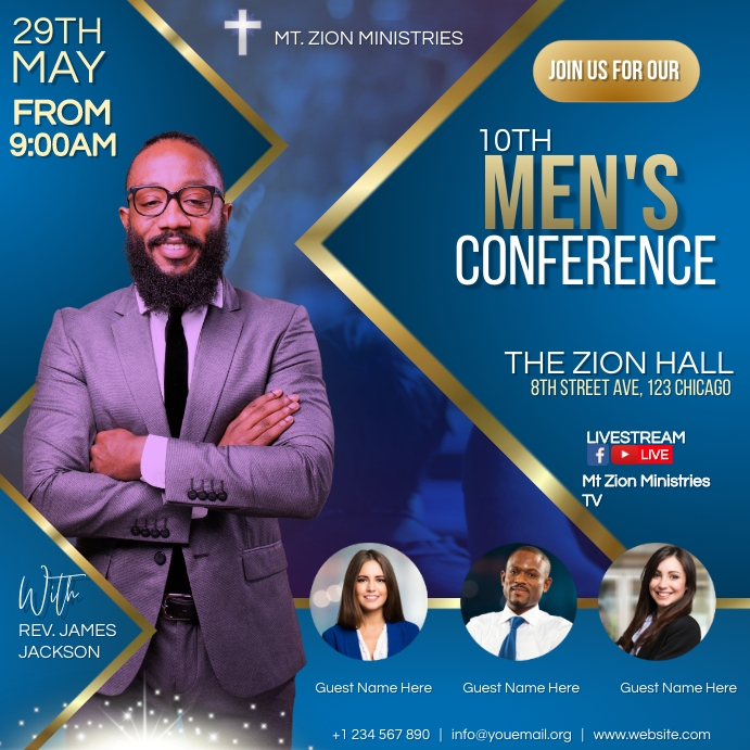 Copy of men's conference PosterMyWall