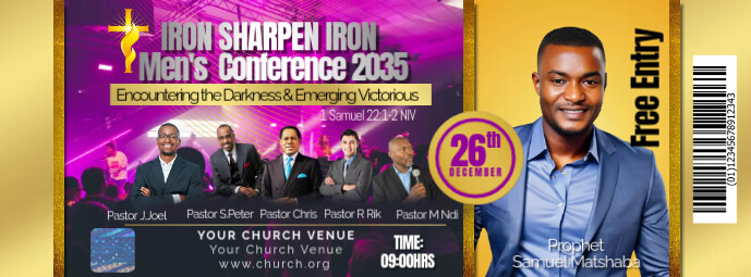 Men's Conference Ticket Zdjęcie w tle na Facebooka template