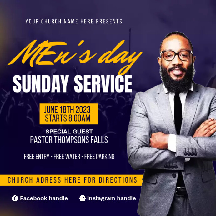 men's day sunday Template | PosterMyWall