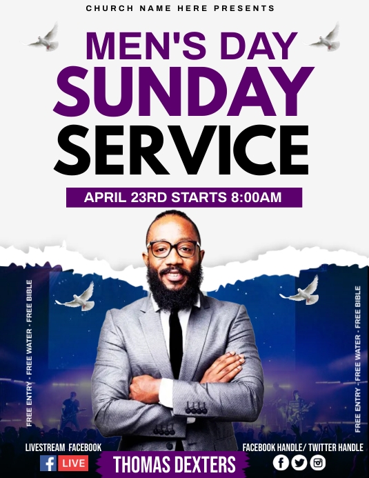 men's day sunday Template | PosterMyWall