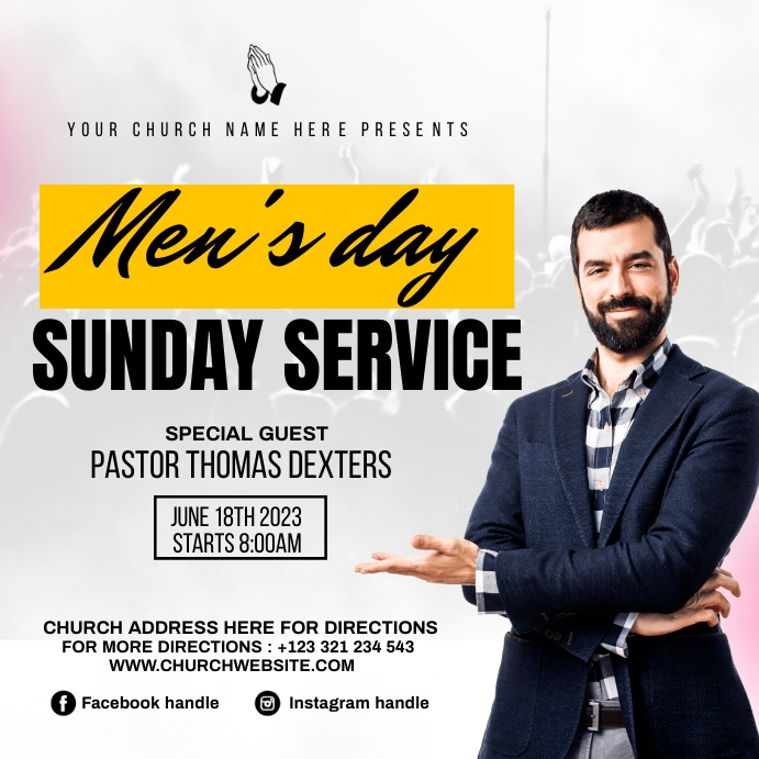 men's day sunday Wpis na Instagrama template