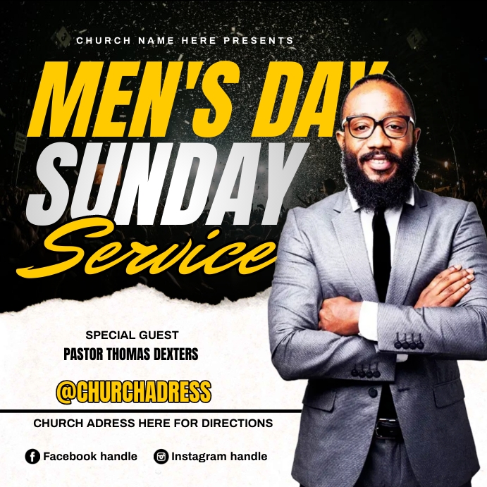men's day sunday Wpis na Instagrama template