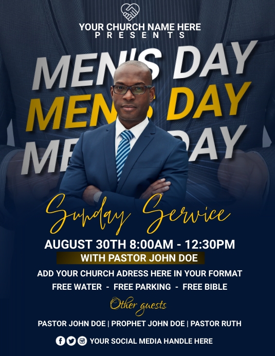 Copy of men's day sunday service | PosterMyWall