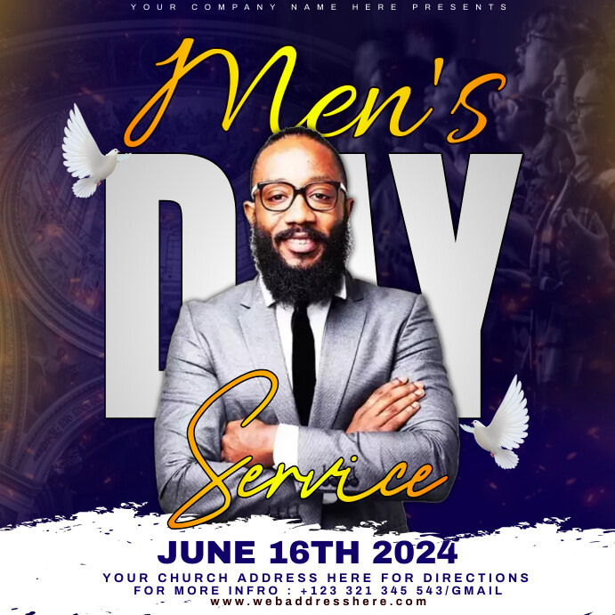Men's Day Sunday service Template | PosterMyWall