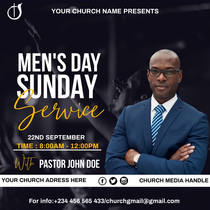 men's day sunday service Template | PosterMyWall