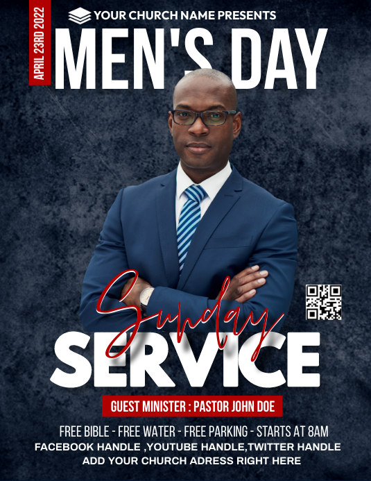 men's day sunday service Template | PosterMyWall