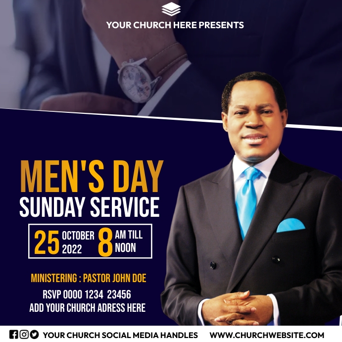 men's day sunday service Template | PosterMyWall