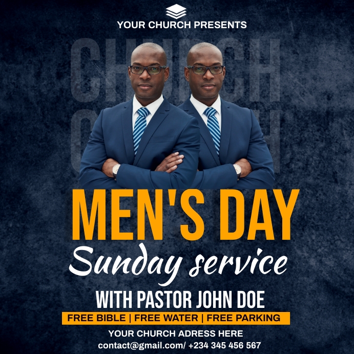 men's day sunday service Template | PosterMyWall