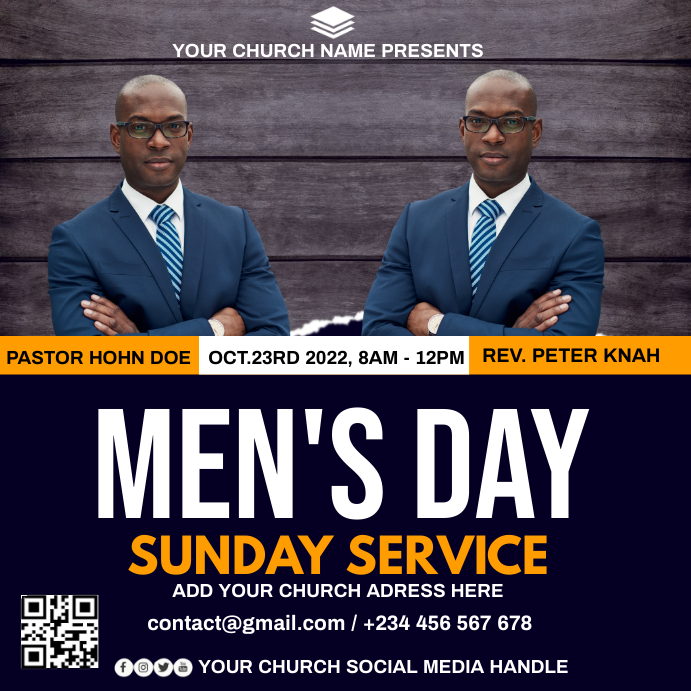 men's day sunday service Template | PosterMyWall