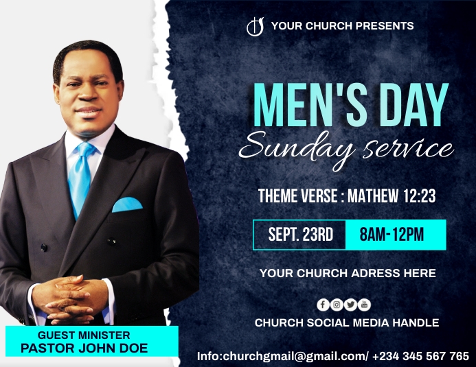 Copy of men's day sunday service | PosterMyWall