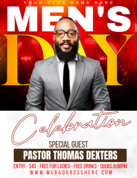Men's day Sunday service poster Flyer (US Letter) template