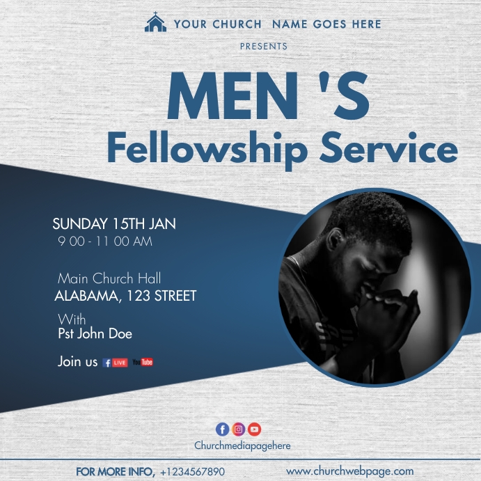 Men's Fellowship Template | PosterMyWall